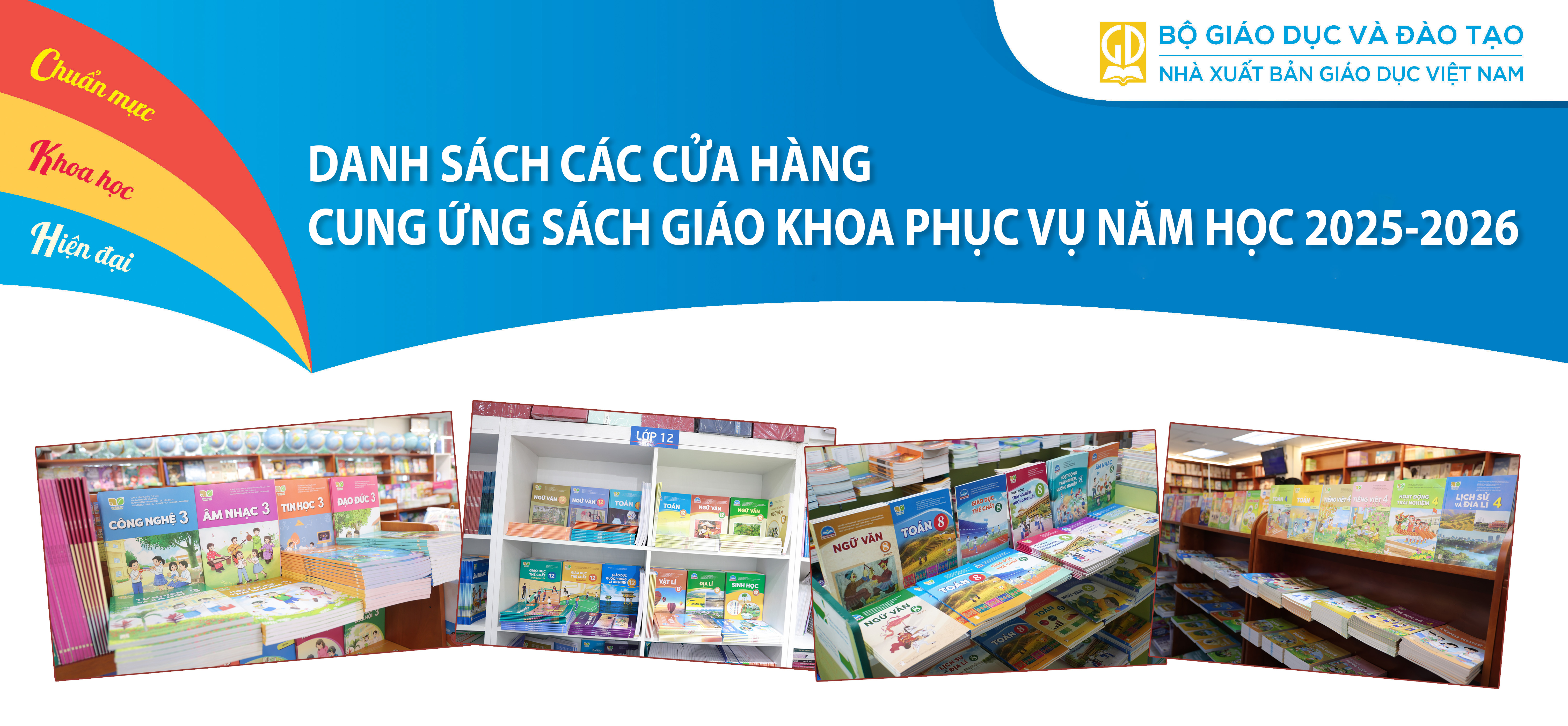 DANH SÁCH CÁC CỬA HÀNG CUNG ỨNG SÁCH GIÁO KHOA PHỤC VỤ NĂM HỌC 2025 - 2026