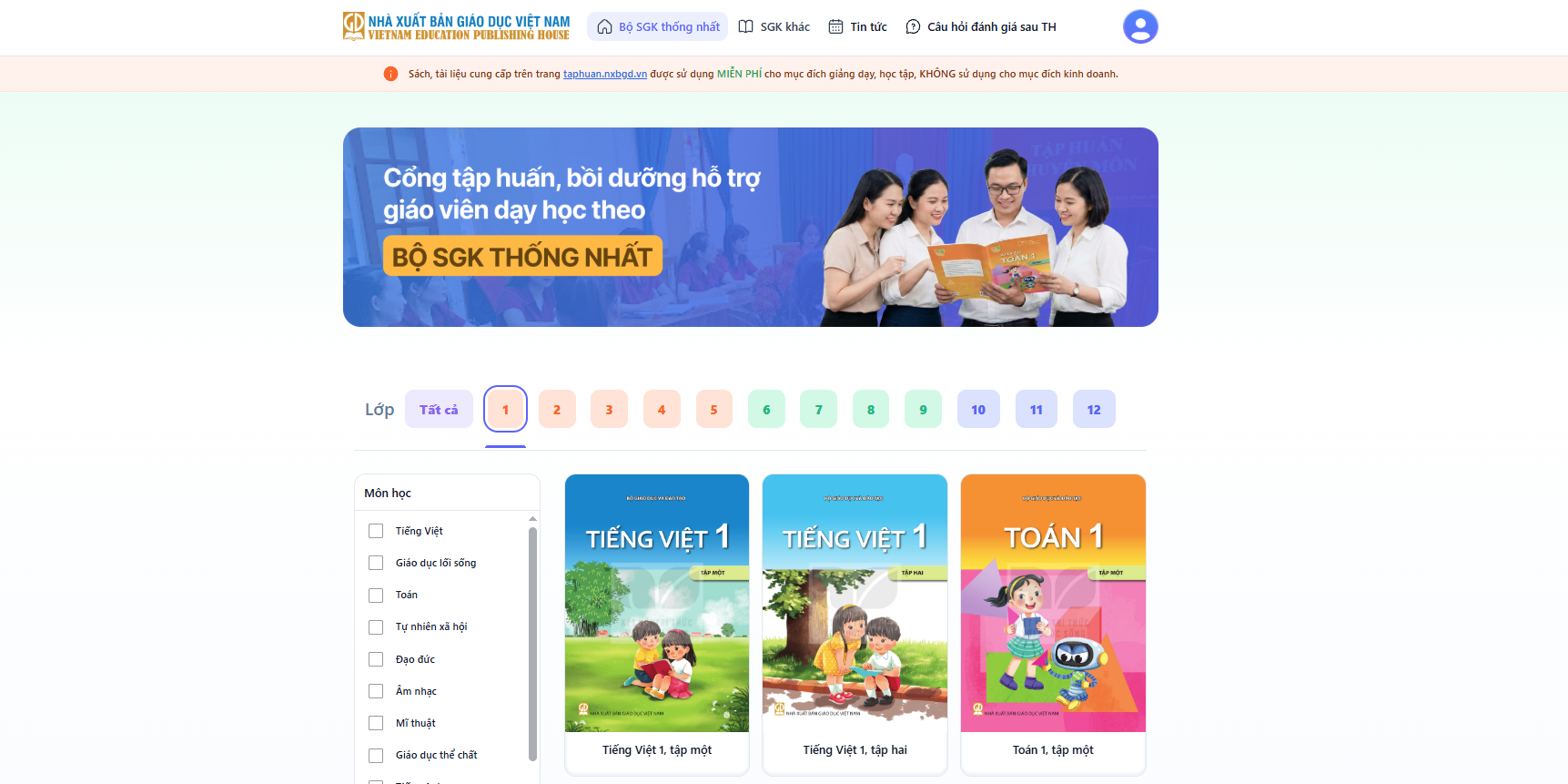 HƯỚNG DẪN TRUY CẬP SÁCH GIÁO KHOA TRÊN TRANG TAPHUAN.NXBGD.VN